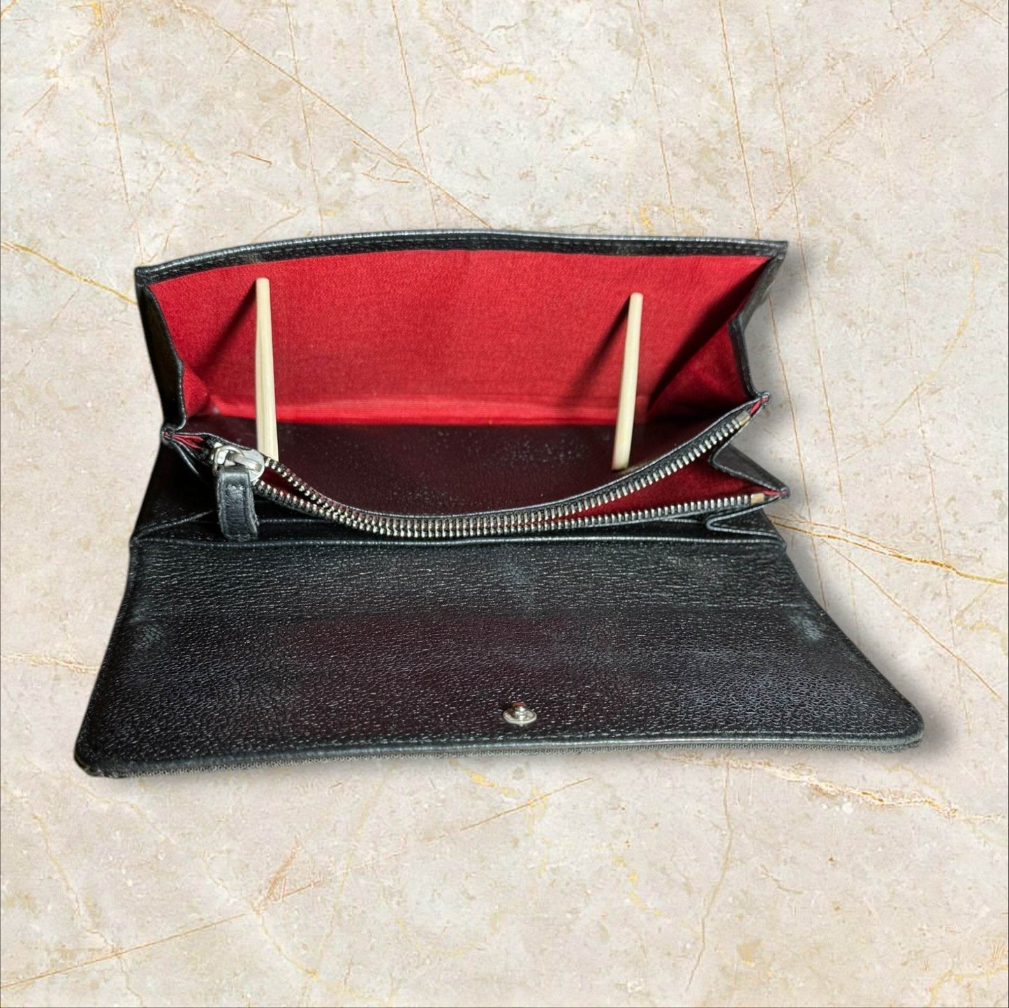 Bvlgari Black Canvas Long Wallet Authentic - Luxbrandz