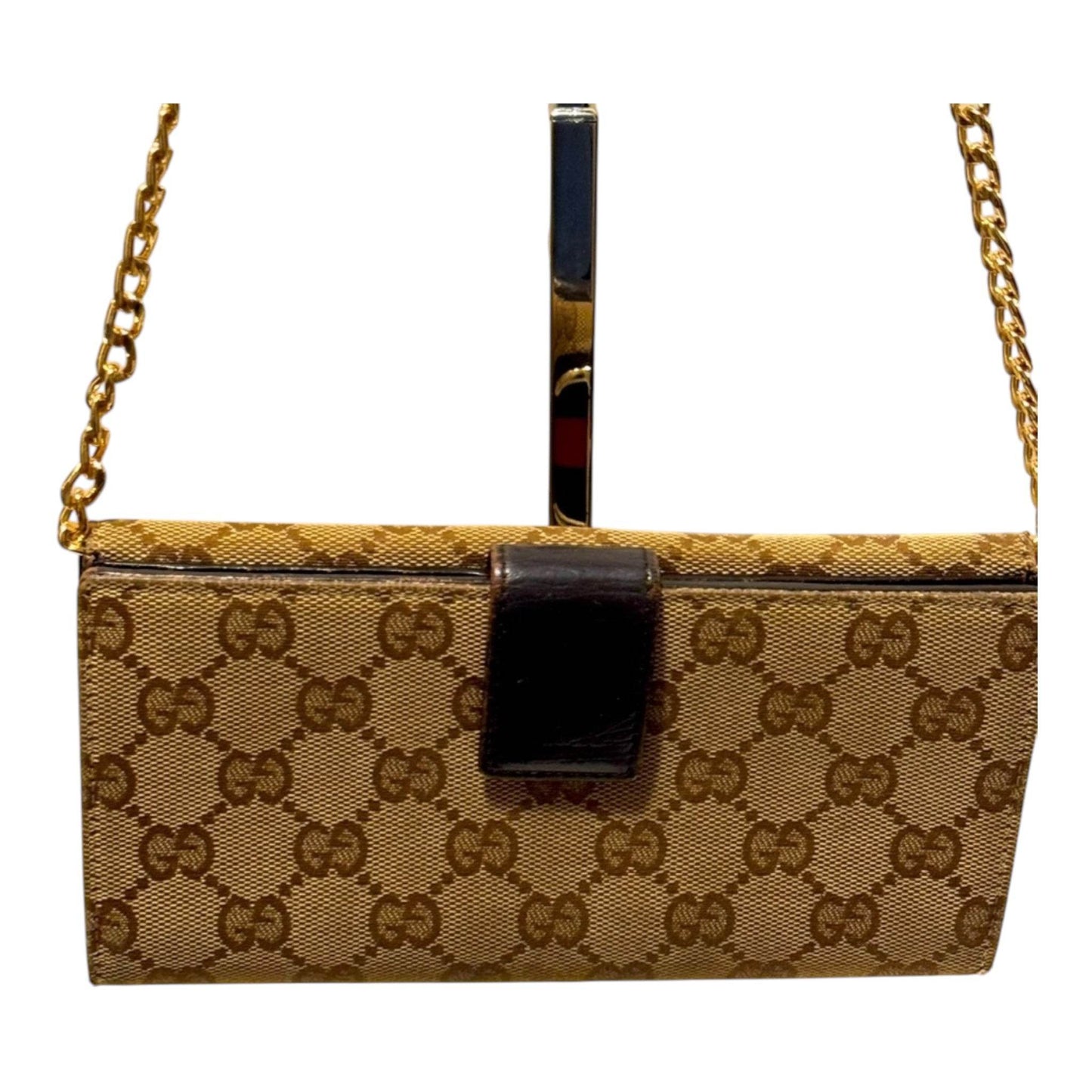 GUCCI BEIGE/EBONY GG CANVAS HORSEBIT LONG FLAP WALLET IN MINT CONDITION - Luxbrandz