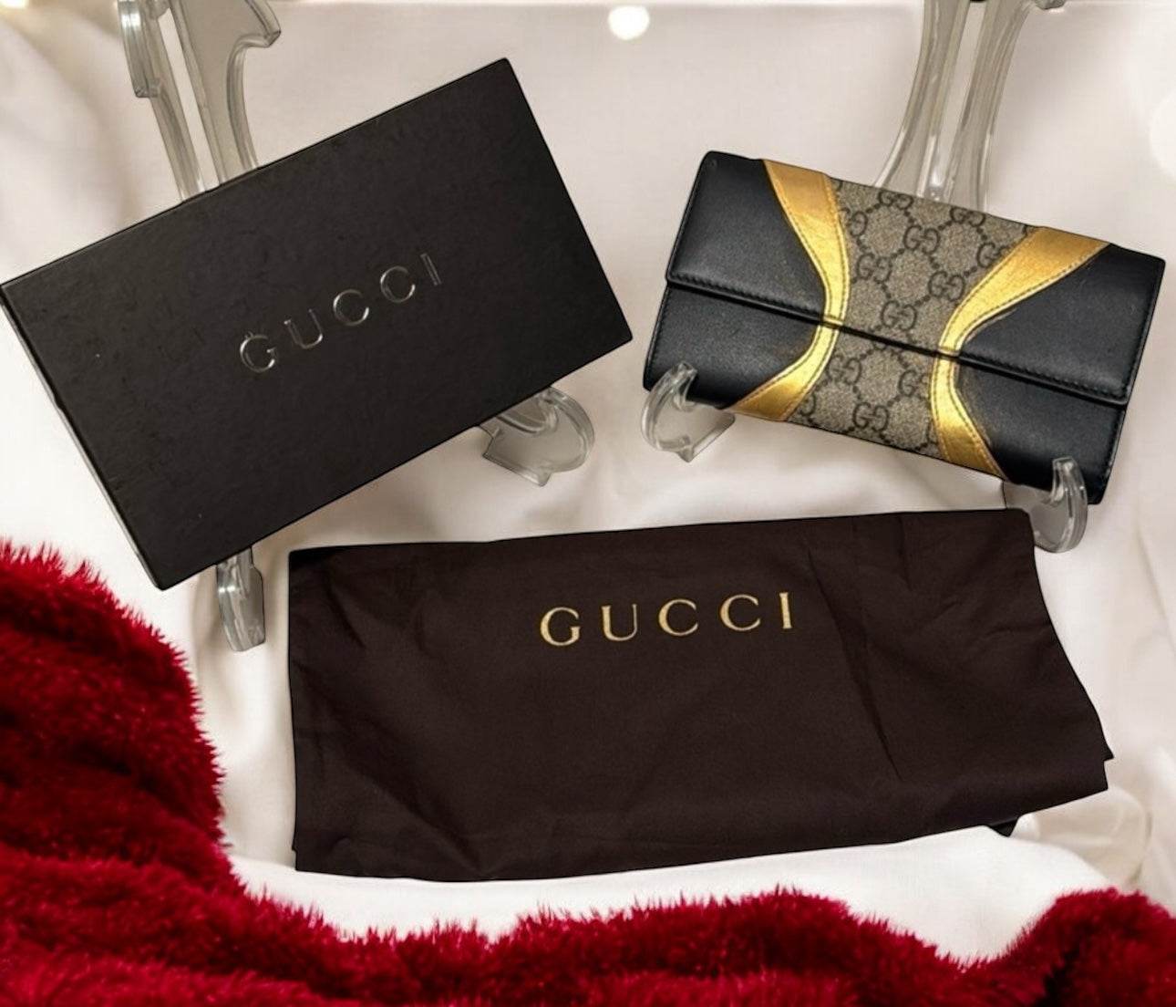 GUCCI GG PATTERN WALLET IN MINT CONDITION AUTHENTIC NWOT - Luxbrandz