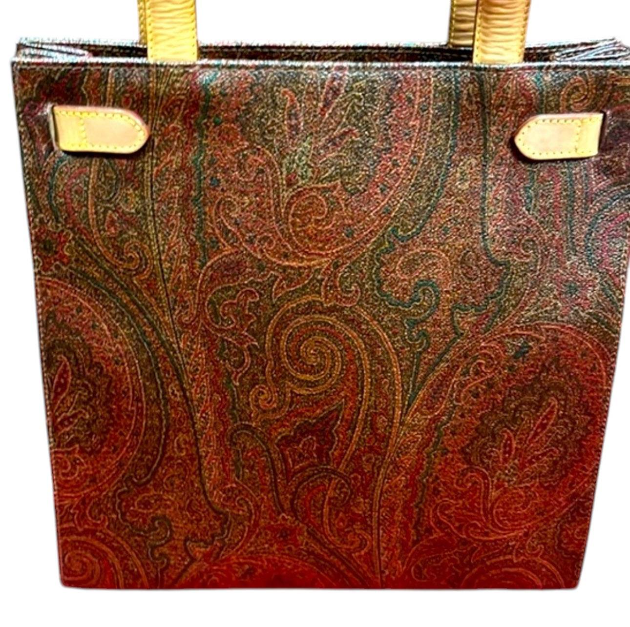 ETRO Classic paisely Kelly Leathey bag shoulder style with matching wallet. - Luxbrandz