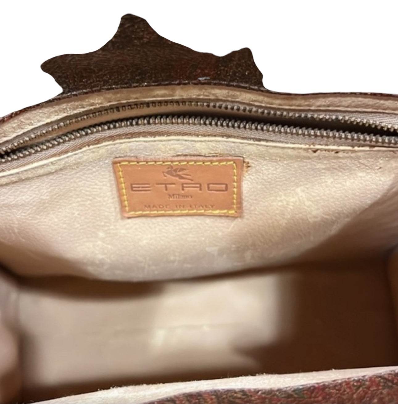 ETRO Classic paisely Kelly Leathey bag shoulder style with matching wallet. - Luxbrandz