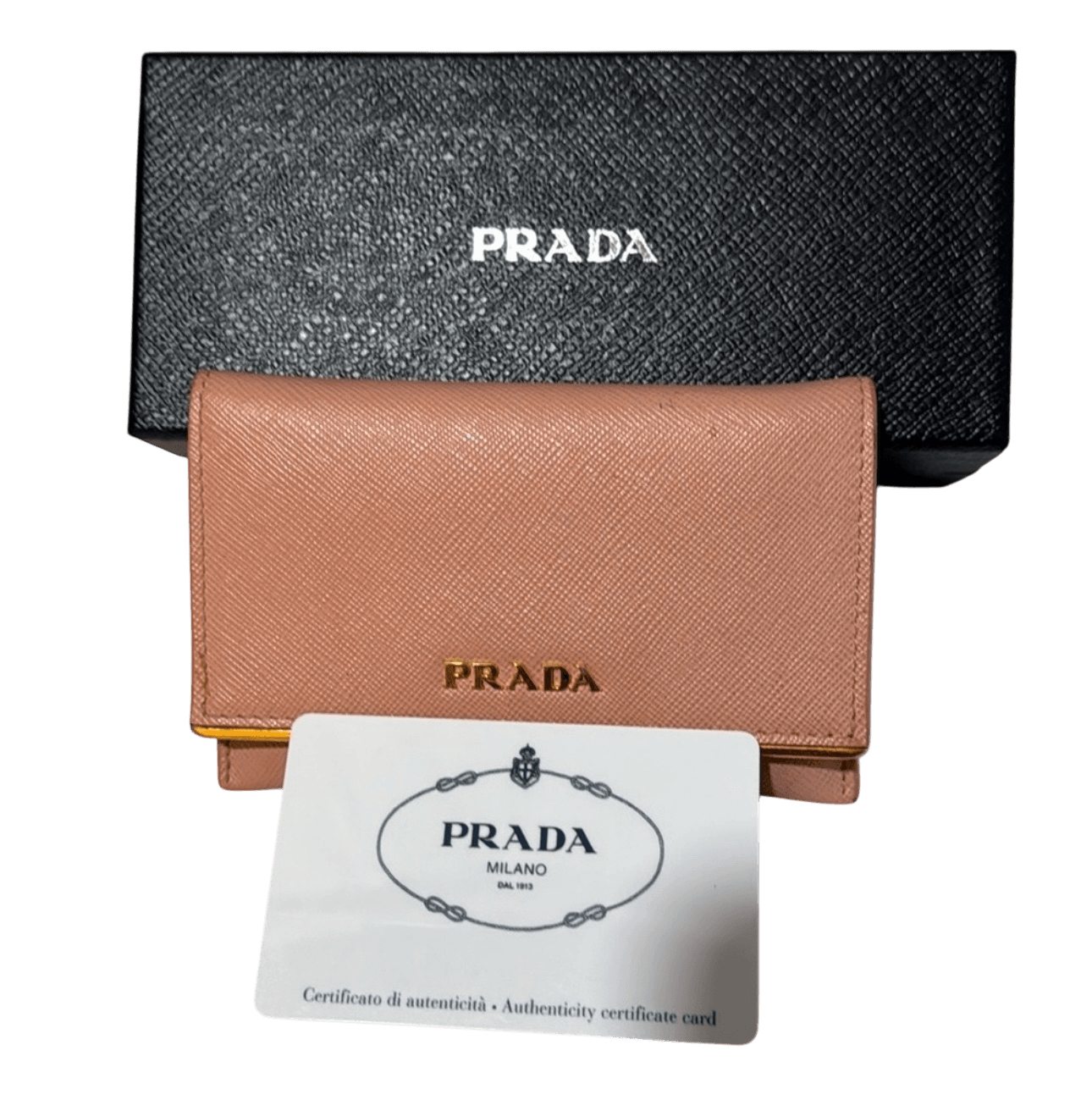 Prada Pink Saffiano Lux Leather Metal Bar Flap Continental Wallet - Luxbrandz