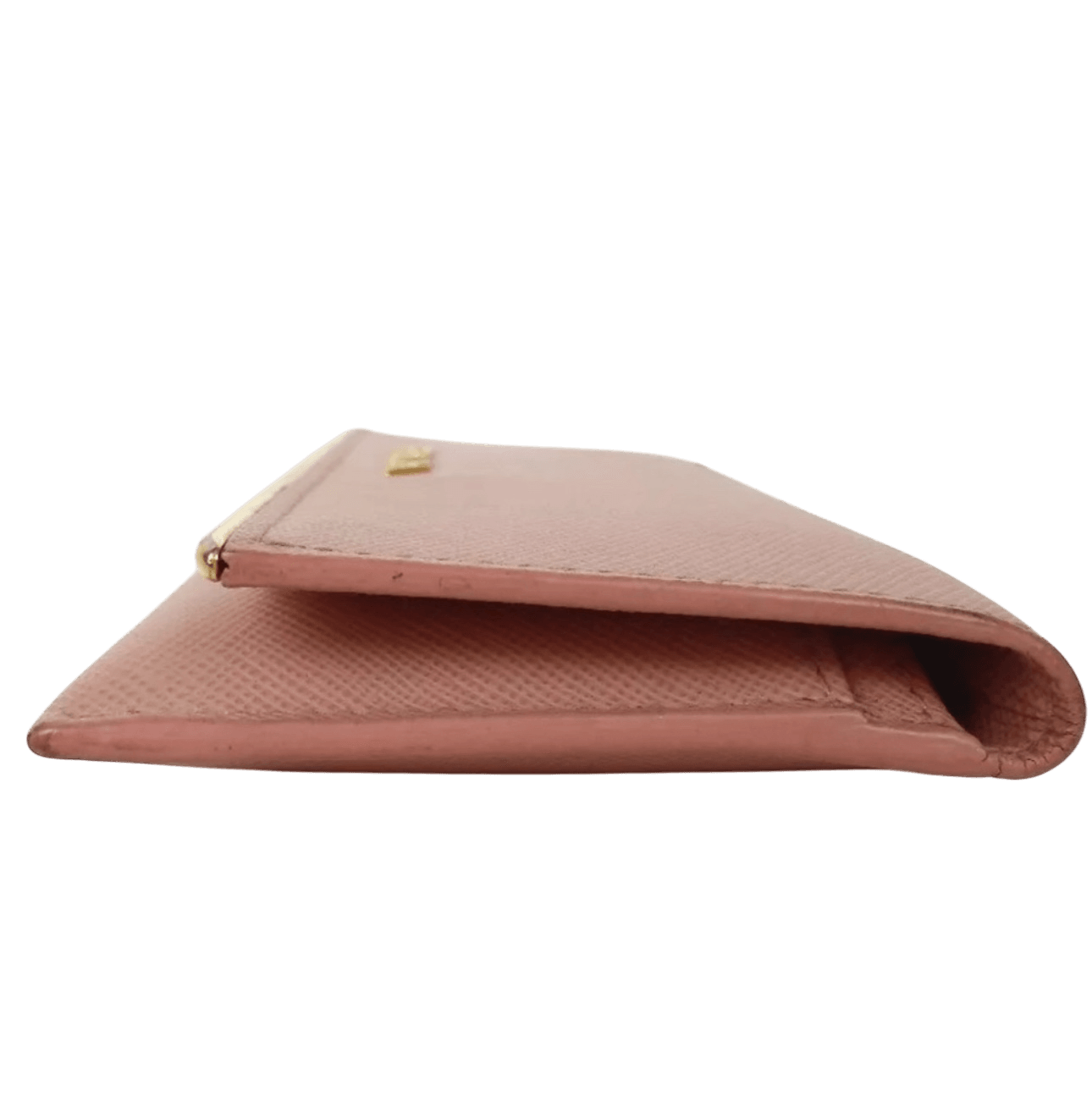 Prada Pink Saffiano Lux Leather Metal Bar Flap Continental Wallet - Luxbrandz