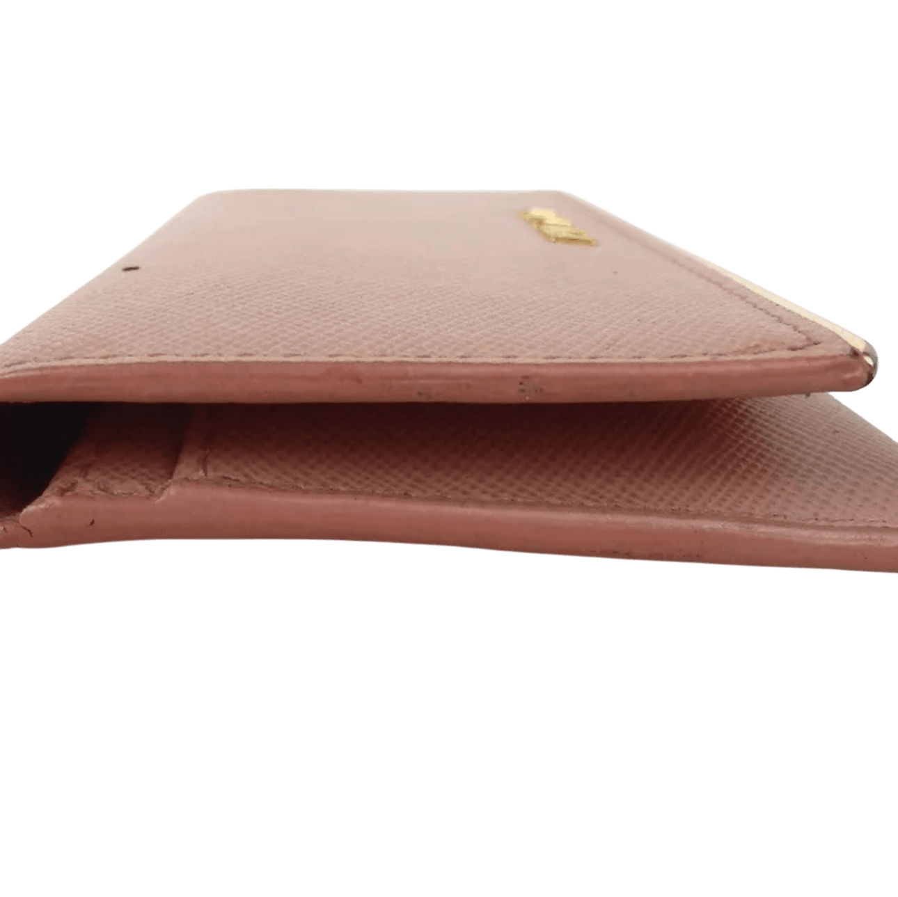 Prada Pink Saffiano Lux Leather Metal Bar Flap Continental Wallet - Luxbrandz