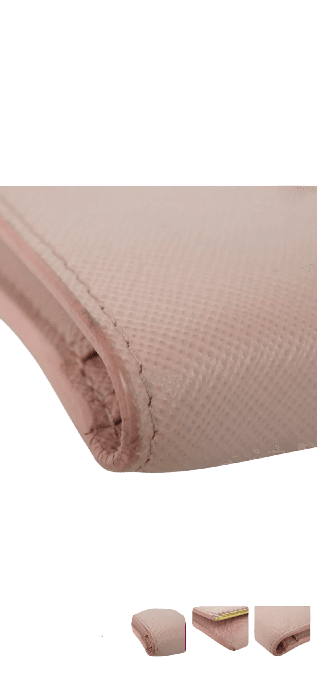 Prada Pink Saffiano Lux Leather Metal Bar Flap Continental Wallet - Luxbrandz