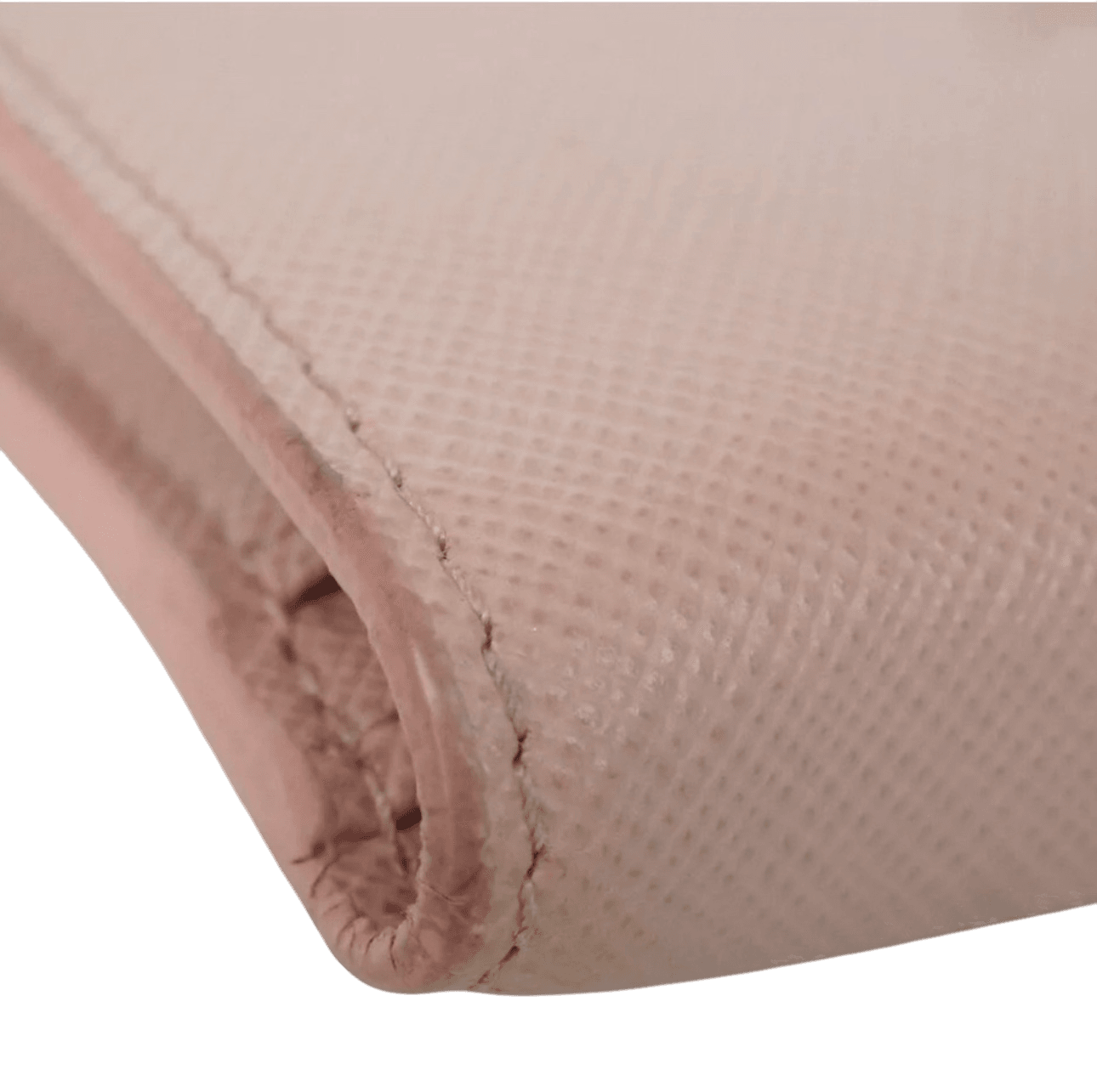 Prada Pink Saffiano Lux Leather Metal Bar Flap Continental Wallet - Luxbrandz