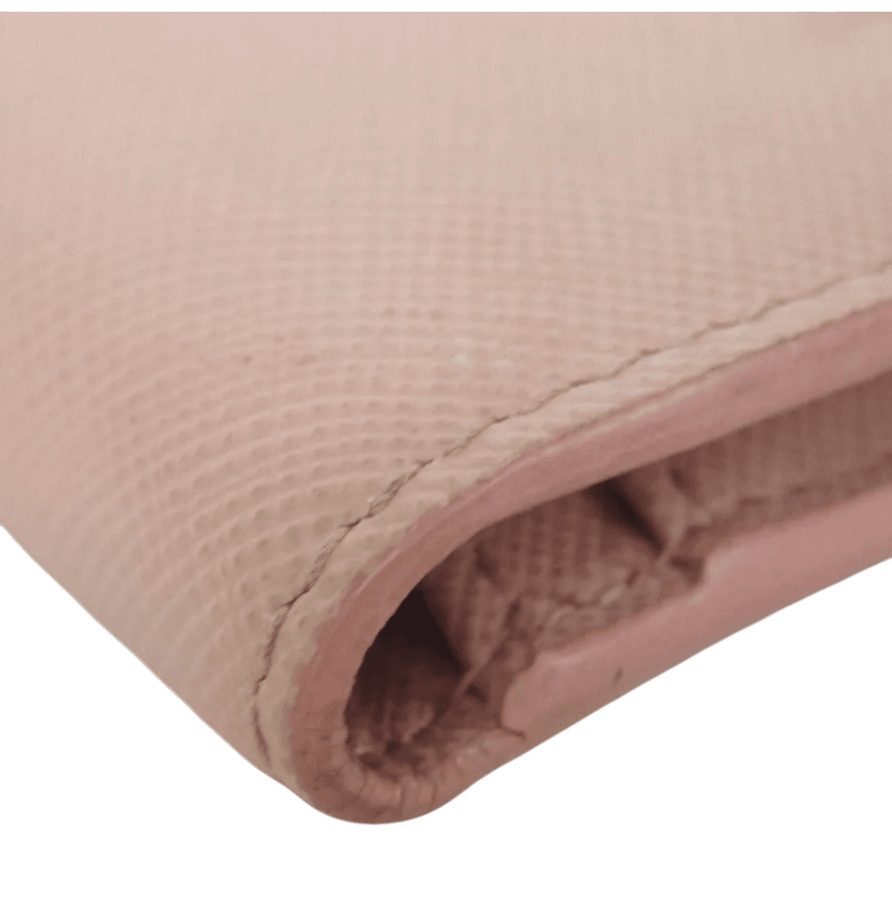 Prada Pink Saffiano Lux Leather Metal Bar Flap Continental Wallet - Luxbrandz