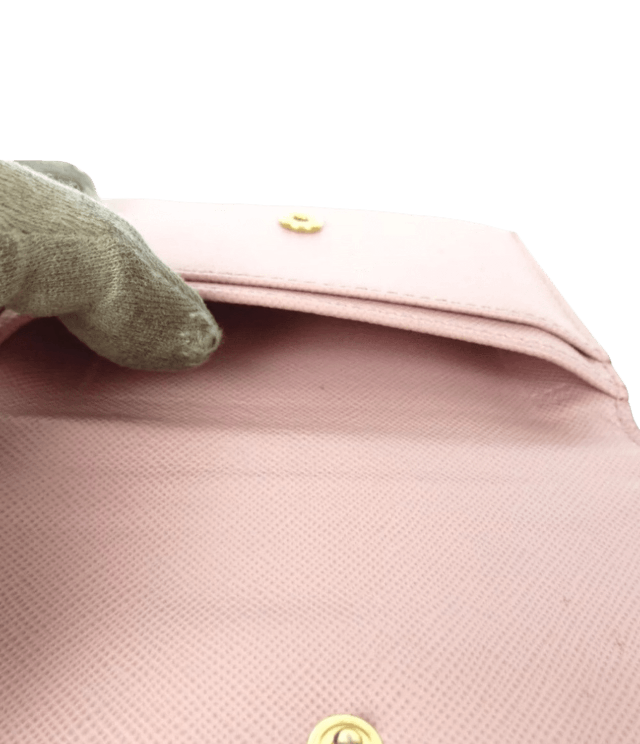 Prada Pink Saffiano Lux Leather Metal Bar Flap Continental Wallet - Luxbrandz