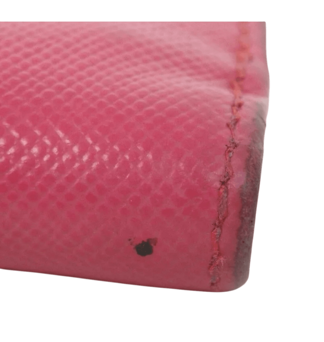 PRADA VITELLO MOVE PINK LEATHER LOGO PLAQUE SMALL TRIFOLD WALLET. - Luxbrandz