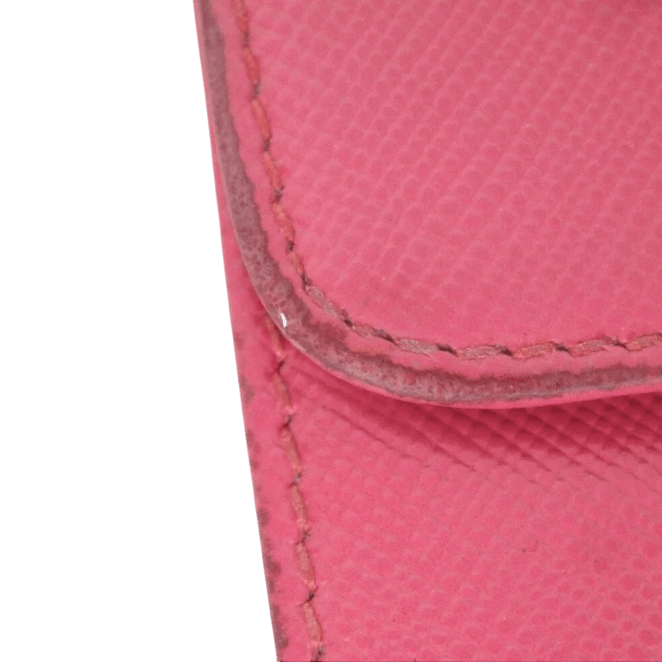 PRADA VITELLO MOVE PINK LEATHER LOGO PLAQUE SMALL TRIFOLD WALLET. - Luxbrandz