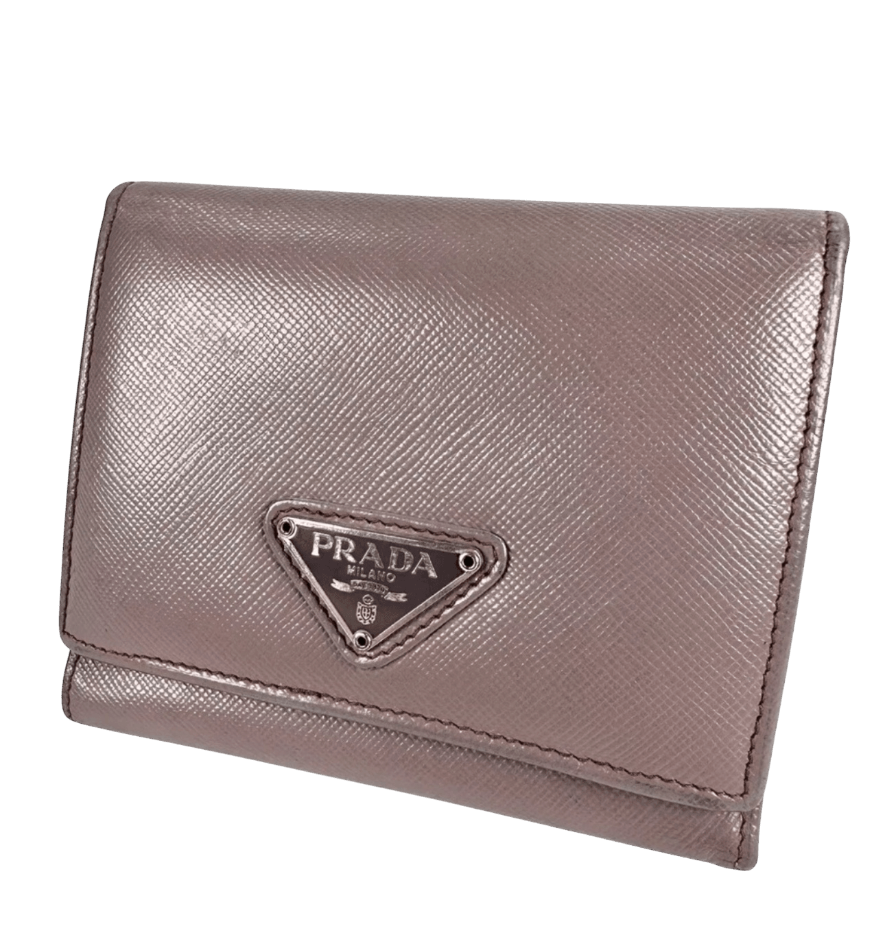 PRADA fold leather wallet purple authent - Luxbrandz