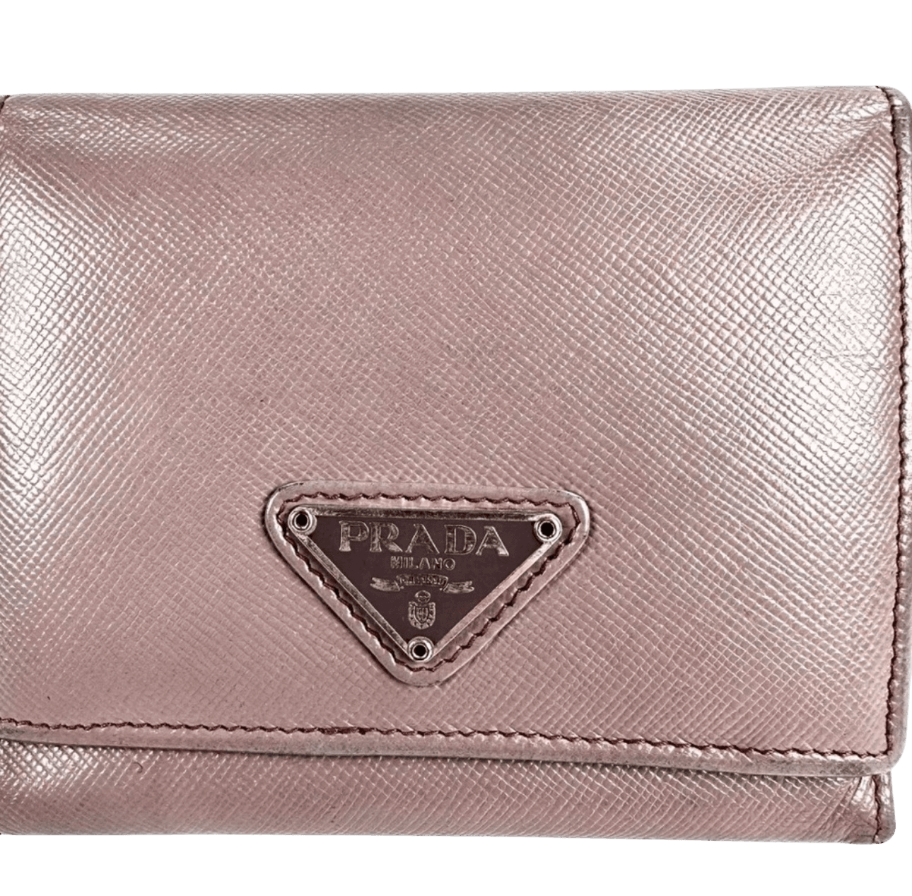 PRADA fold leather wallet purple authent - Luxbrandz