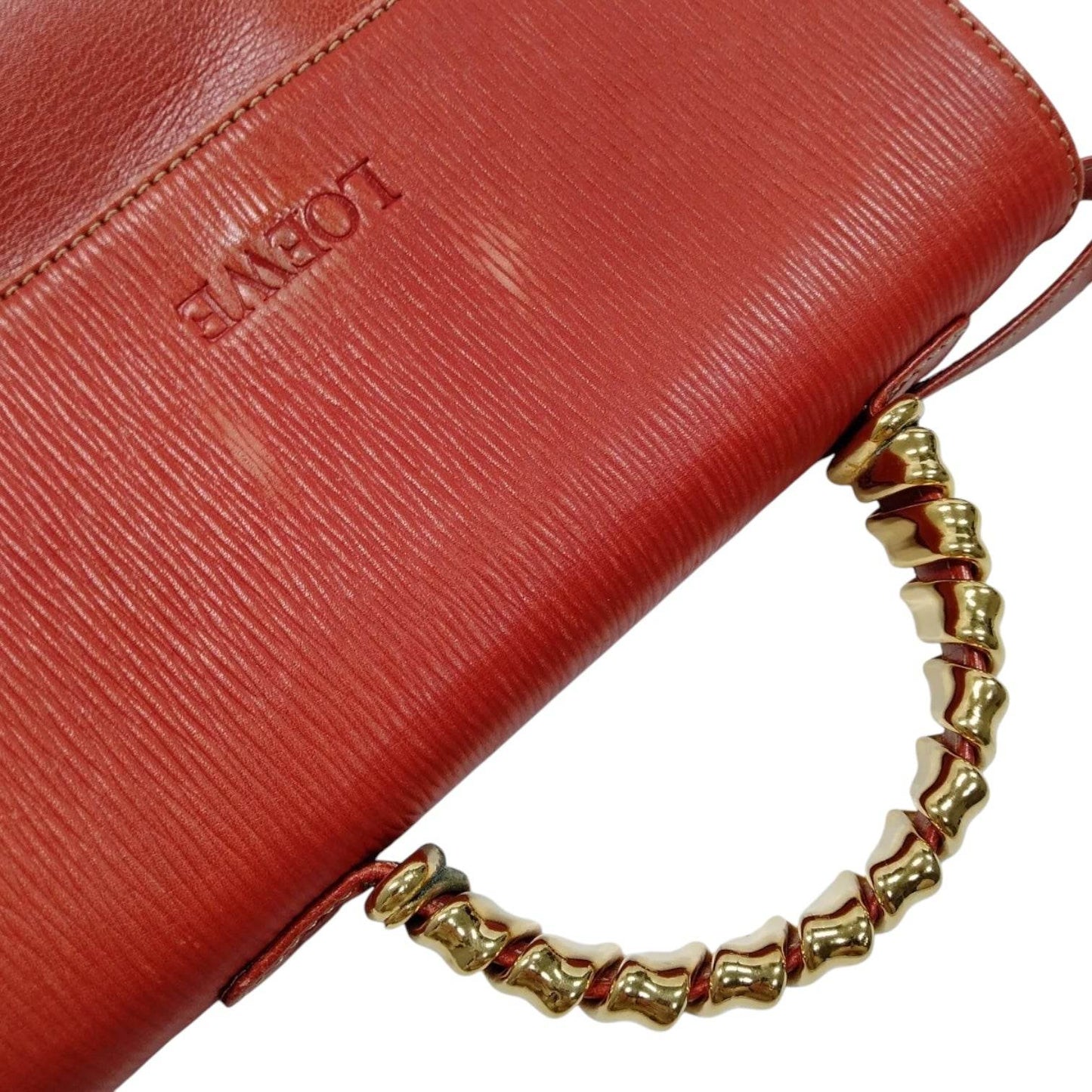 LOEWE Red Genuine Leather With Top Handle Crossbody / Shoulder Bag in excellent condition - Luxbrandz