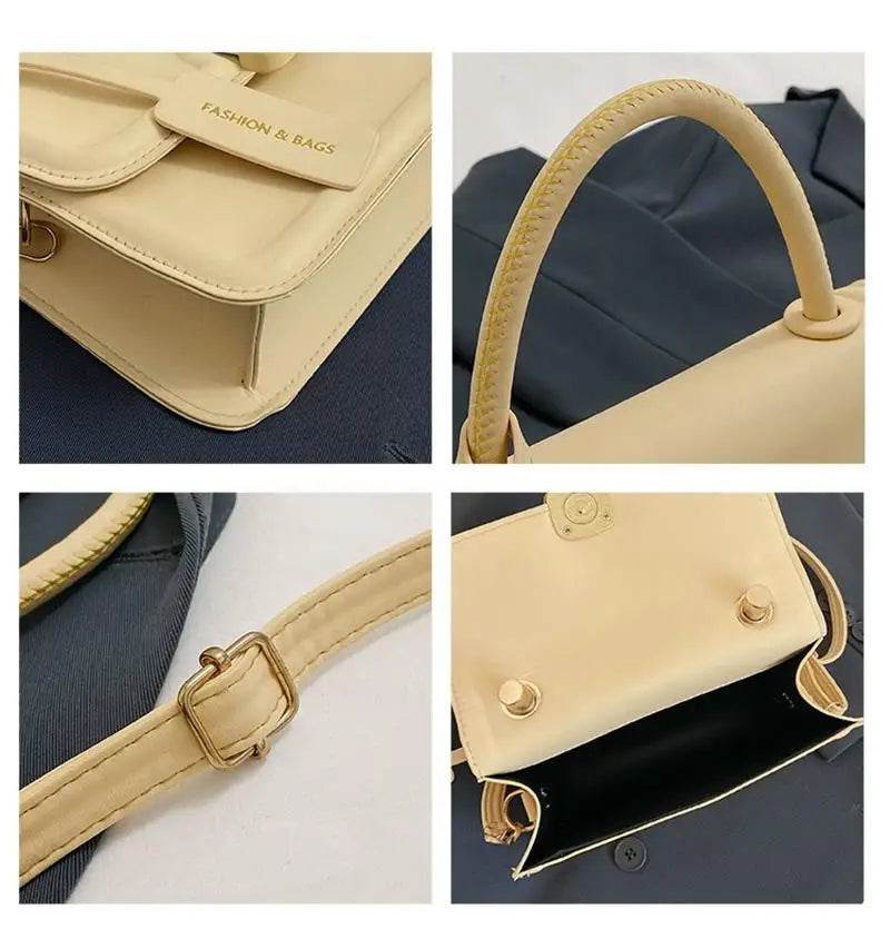 Women’s Leather Shoulder Bag 2024 Trend Brand Small Square Bags Luxury Designer Handbag Fashion Crossbody Messenger Bag Tote Bag - Luxbrandz
