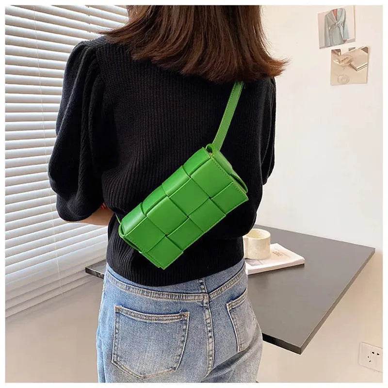 New Mini Trend Leather Woven Bags For Women Luxury Designer Small Handbags Shopper Evening Cross Shoulder Bag Bolsa Feminina - Luxbrandz