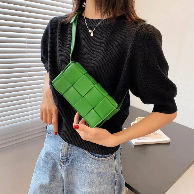 New Mini Trend Leather Woven Bags For Women Luxury Designer Small Handbags Shopper Evening Cross Shoulder Bag Bolsa Feminina - Luxbrandz