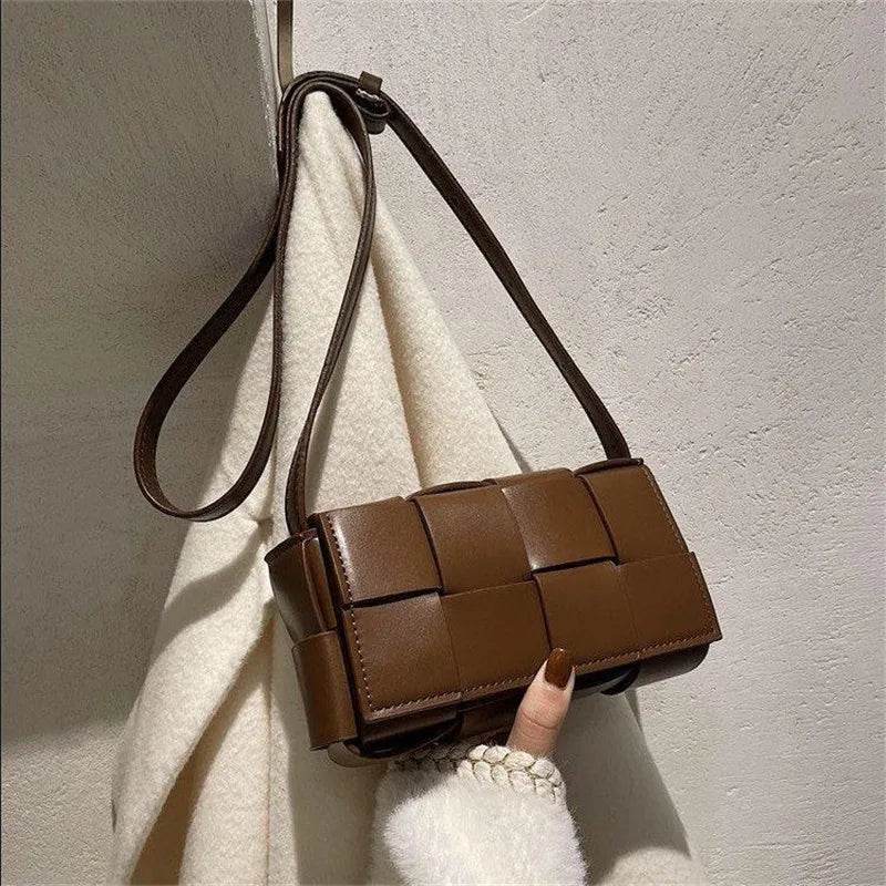 New Mini Trend Leather Woven Bags For Women Luxury Designer Small Handbags Shopper Evening Cross Shoulder Bag Bolsa Feminina - Luxbrandz