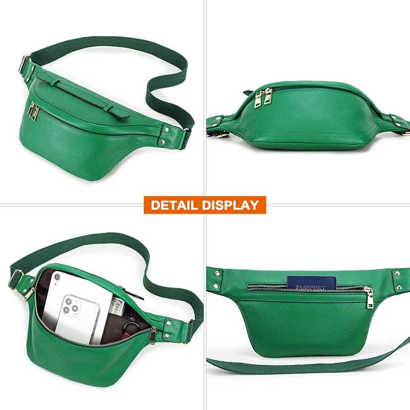 Genuine Leather Women Chest Bag 2022 Luxury Brand Crossbody Bag Female Travel Fanny Pack Waist Bag Fashion Shoulder Bag Designer - Luxbrandz