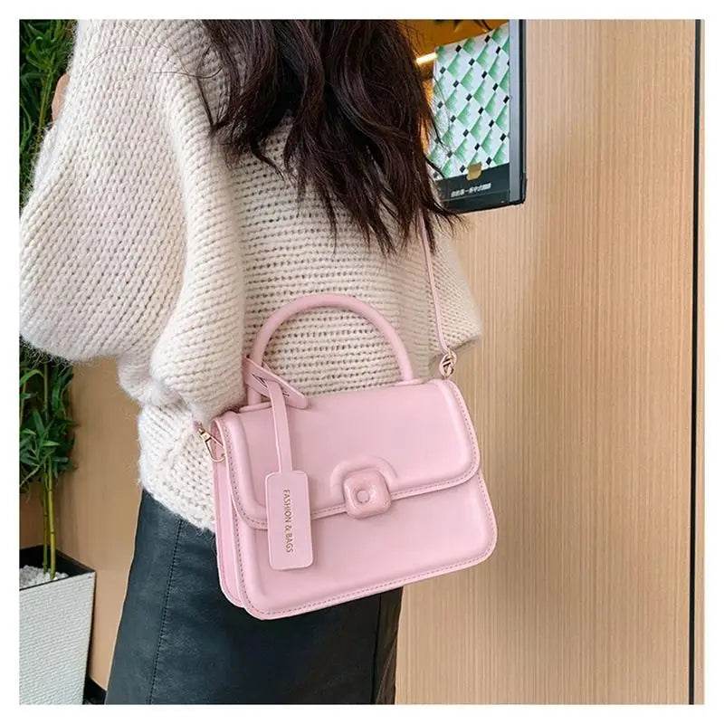 Women’s Leather Shoulder Bag 2024 Trend Brand Small Square Bags Luxury Designer Handbag Fashion Crossbody Messenger Bag Tote Bag - Luxbrandz