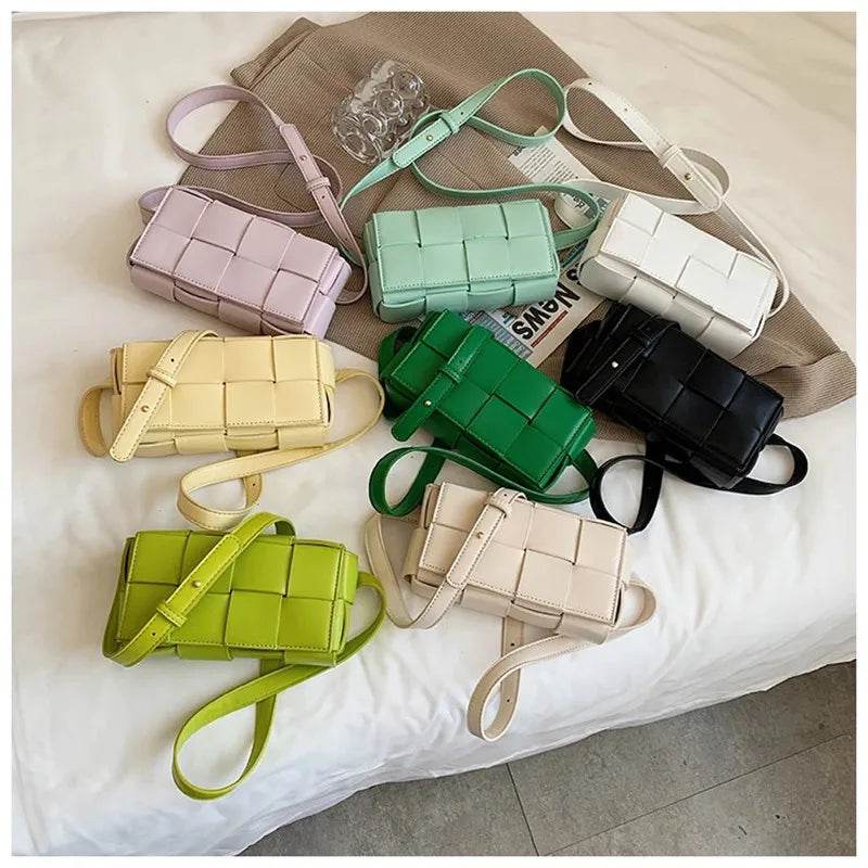 New Mini Trend Leather Woven Bags For Women Luxury Designer Small Handbags Shopper Evening Cross Shoulder Bag Bolsa Feminina - Luxbrandz