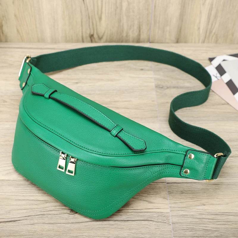 Genuine Leather Women Chest Bag 2022 Luxury Brand Crossbody Bag Female Travel Fanny Pack Waist Bag Fashion Shoulder Bag Designer - Luxbrandz
