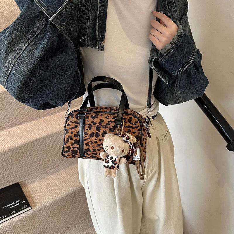 2024 Women’s Leopard Print Matte Handbag, Small Square Crossbody Shoulder Bag for Women - Luxbrandz