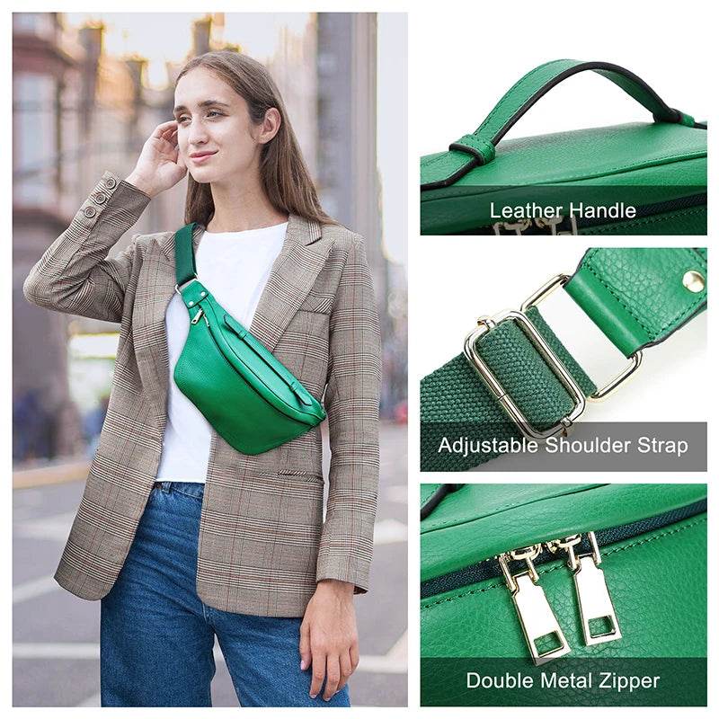 Genuine Leather Women Chest Bag 2022 Luxury Brand Crossbody Bag Female Travel Fanny Pack Waist Bag Fashion Shoulder Bag Designer - Luxbrandz