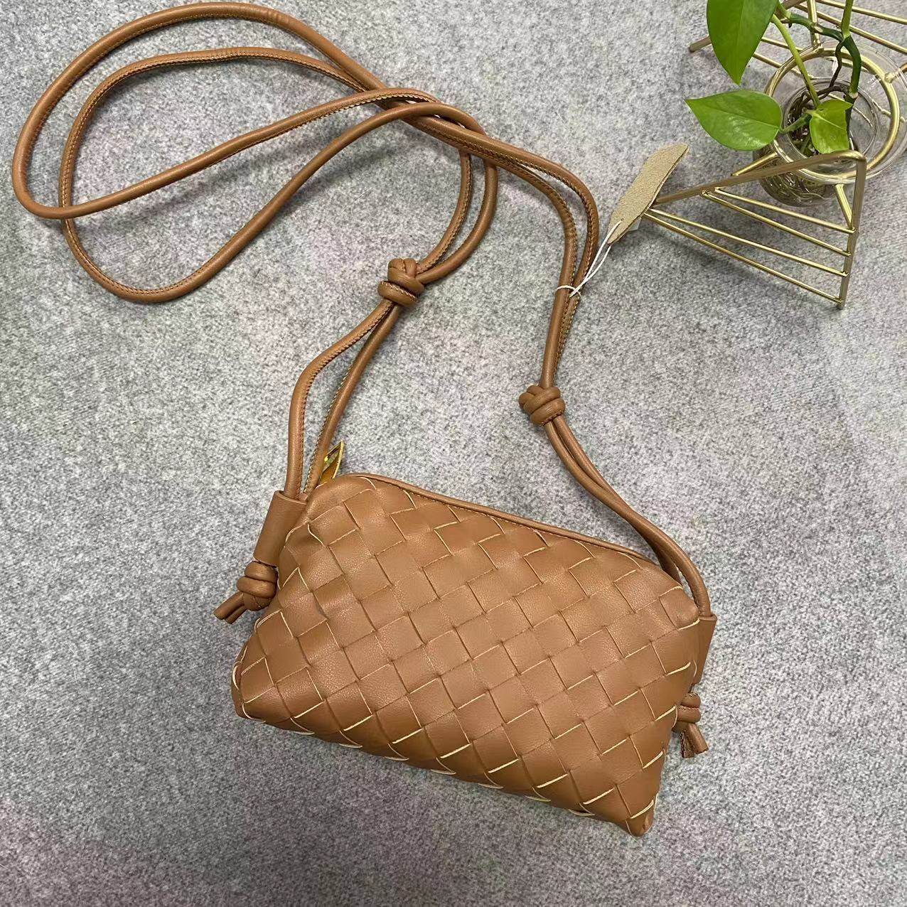Genuine Leather Women's Bag Cowhide Bag Woven Small Square Bag Lunch Box Bag Light Luxury Small Bag - Luxbrandz