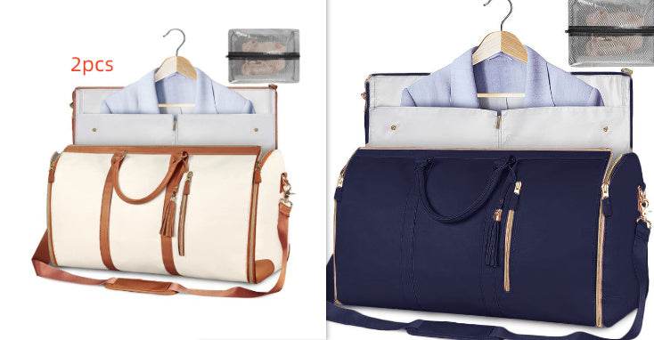 Large Capacity Travel Duffle Bag Women's Handbag Folding Suit Bag Waterproof Clothes Totes - Luxbrandz