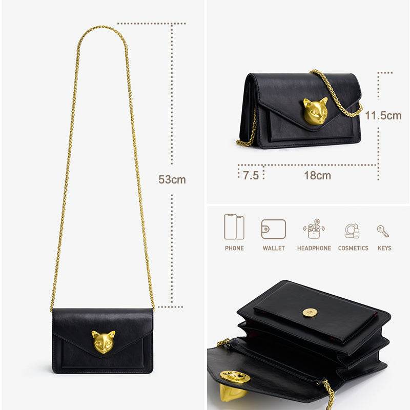 Niche Light Luxury Leather Women's Fashion Chain Messenger Bag - Luxbrandz