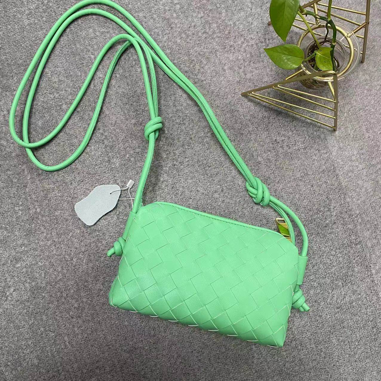 Genuine Leather Women's Bag Cowhide Bag Woven Small Square Bag Lunch Box Bag Light Luxury Small Bag - Luxbrandz