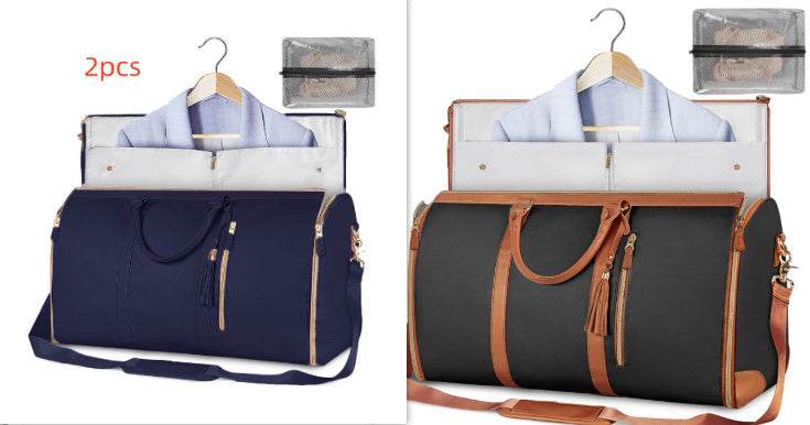Large Capacity Travel Duffle Bag Women's Handbag Folding Suit Bag Waterproof Clothes Totes - Luxbrandz