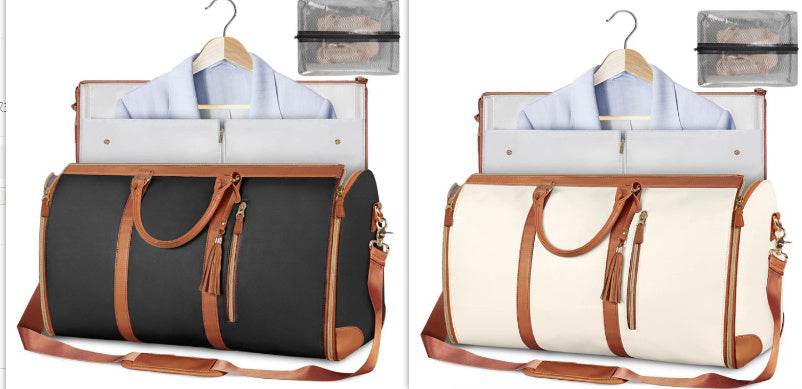 Large Capacity Travel Duffle Bag Women's Handbag Folding Suit Bag Waterproof Clothes Totes - Luxbrandz