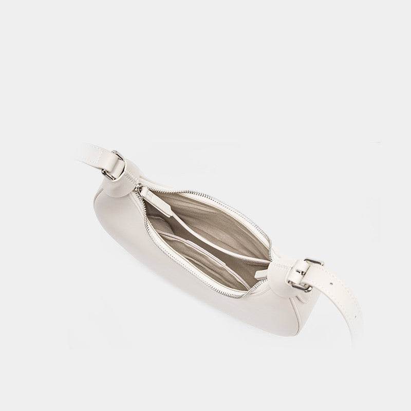 New Crescent Light Luxury Leather Crossbody Saddle Bag - Luxbrandz