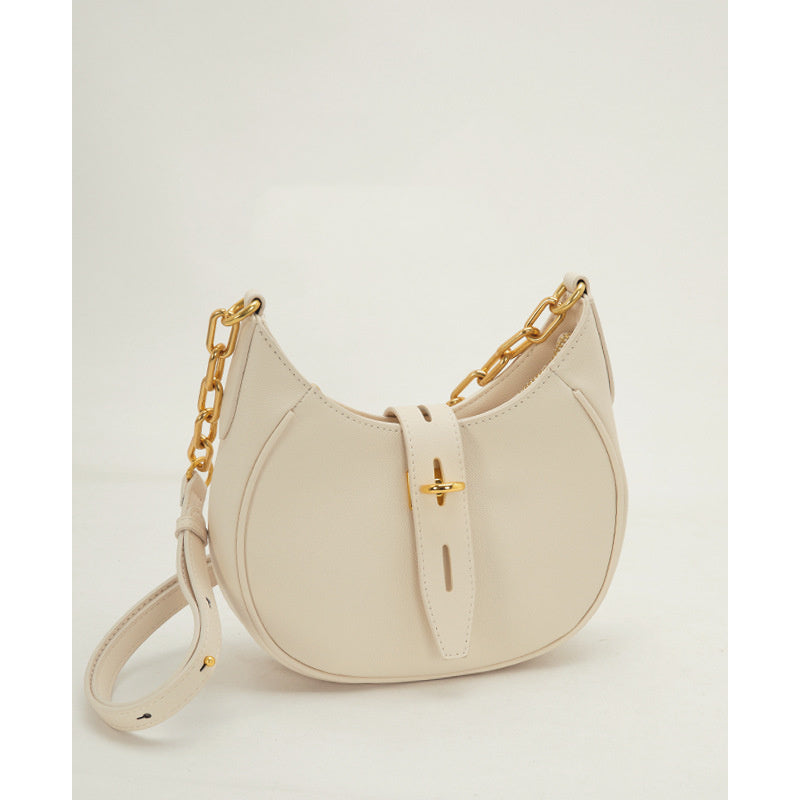 Western Style Leather Light Luxury Saddle Bag