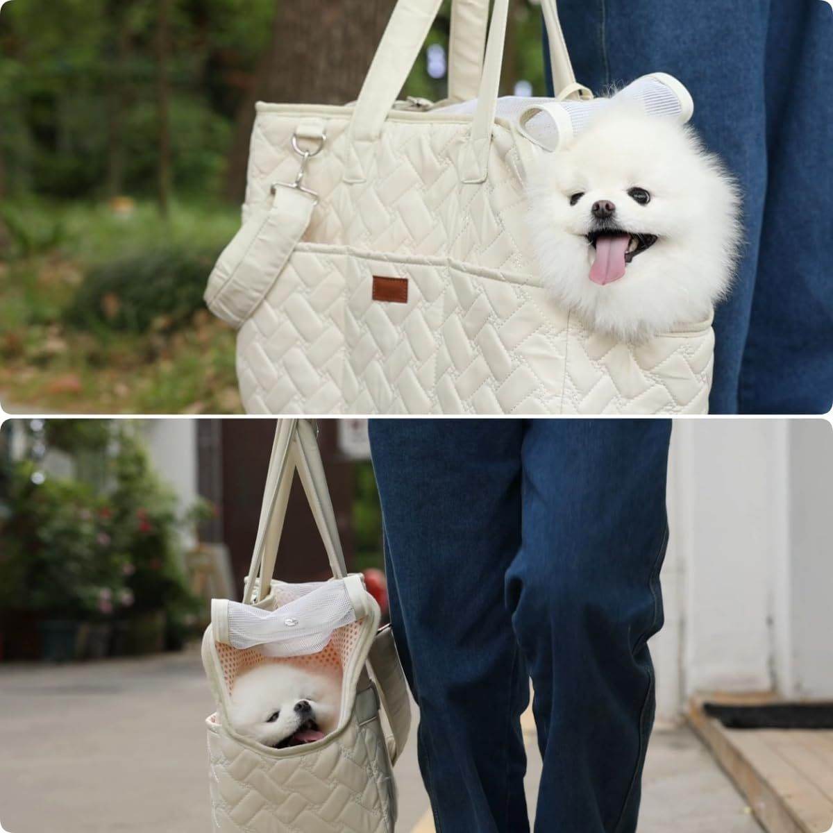 Cat Carrier Small Dog Handbag Cat Puppy Carrier Bag Large Cat With Multiple Pockets Breathable Mesh Soft Cushion Traveling Pets Tote Purse Picnic Outdoor - Luxbrandz