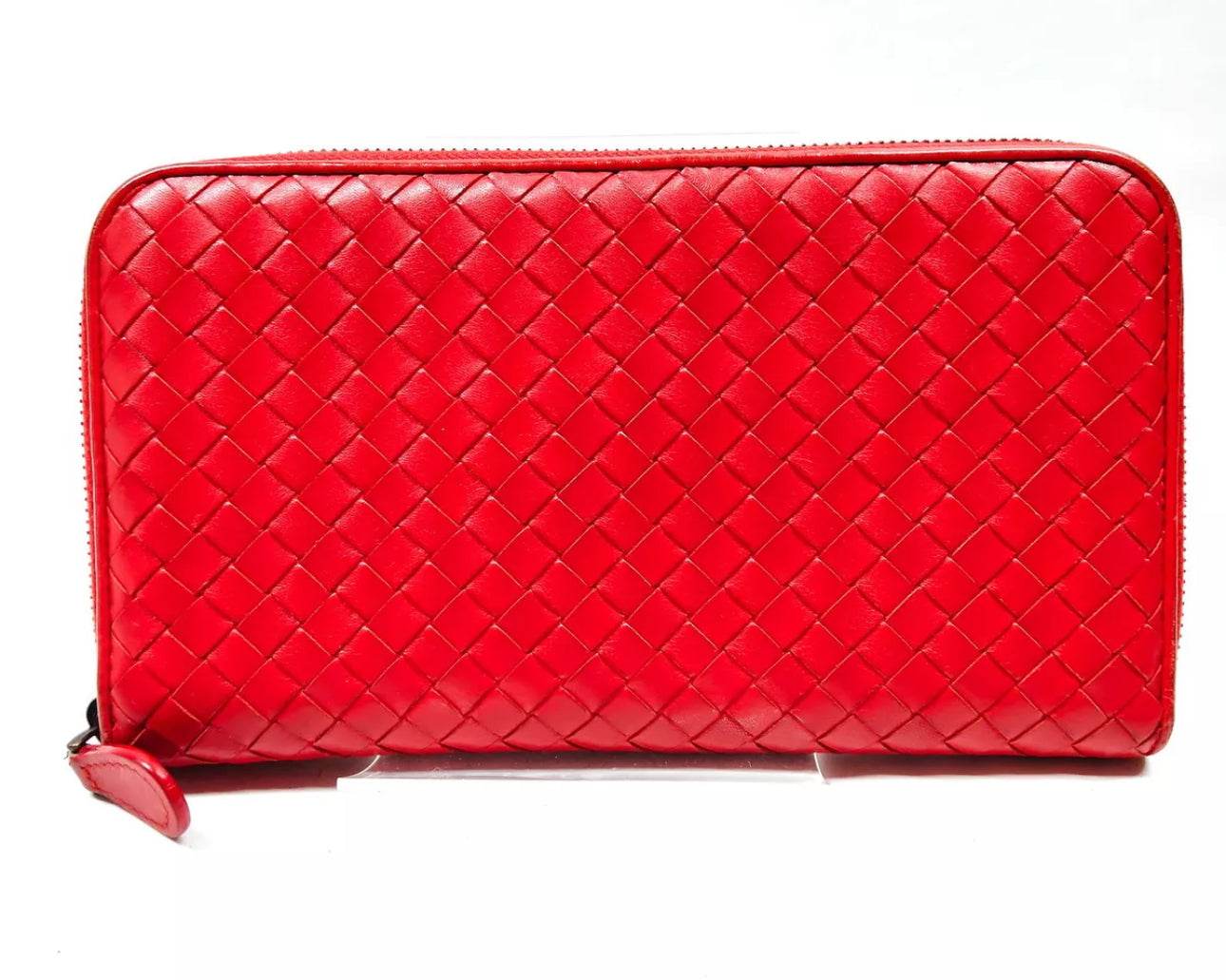 Bottega Veneta Soft Leather Wallet Golden Red zip around wallet excellent condition - Luxbrandz