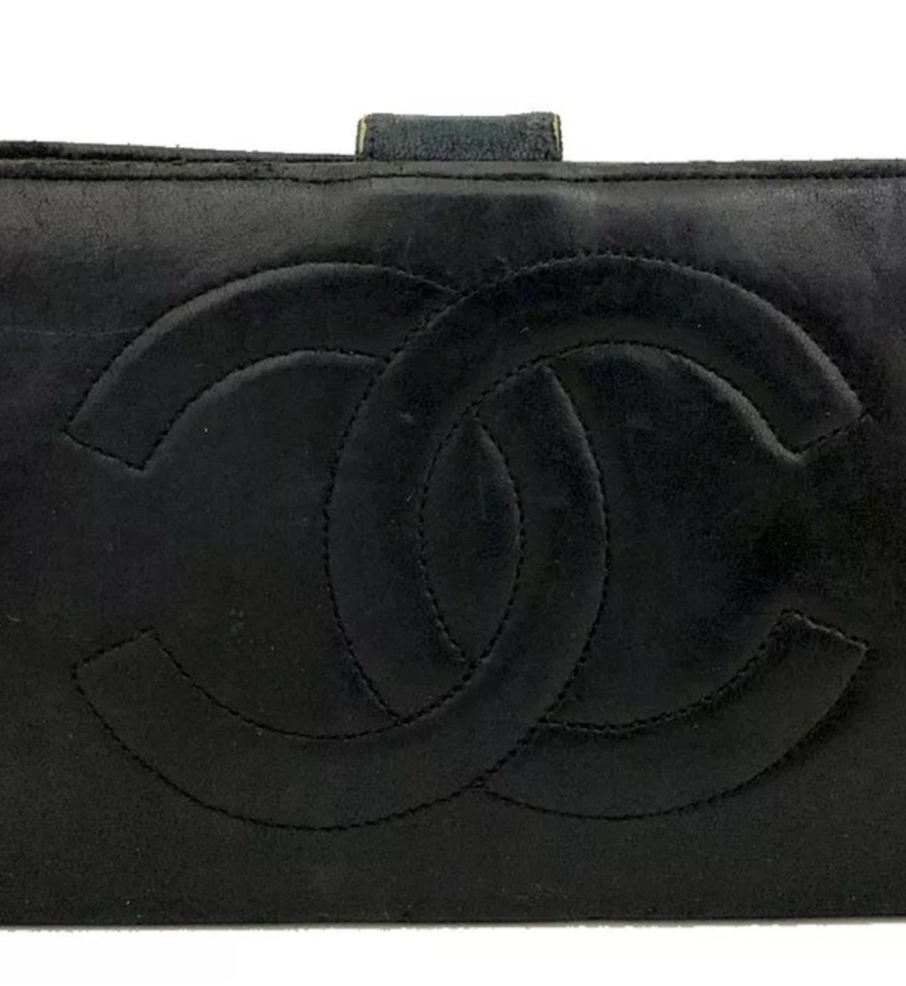 CHANEL CC Logo Leather Long Wallet