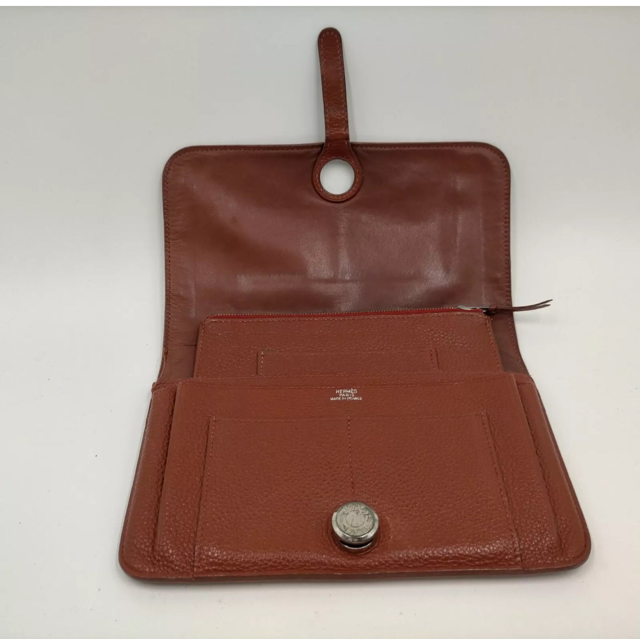 Hermes Long Wallet  Brown Leather 442793 in excellent condition