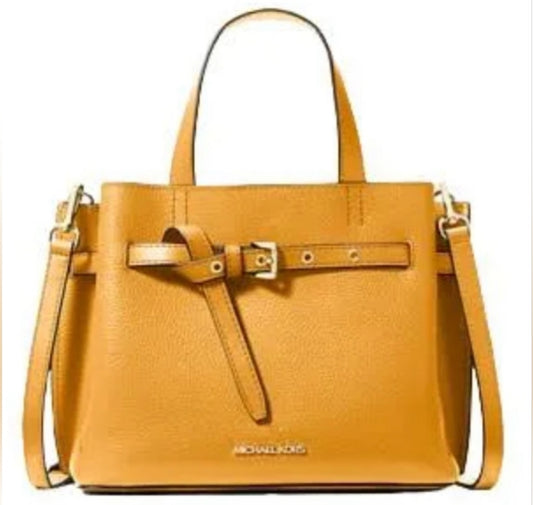 Michael Kors Hamilton Small Satchel Shoulder Crossbody Bag Honey Comb Color - Luxbrandz