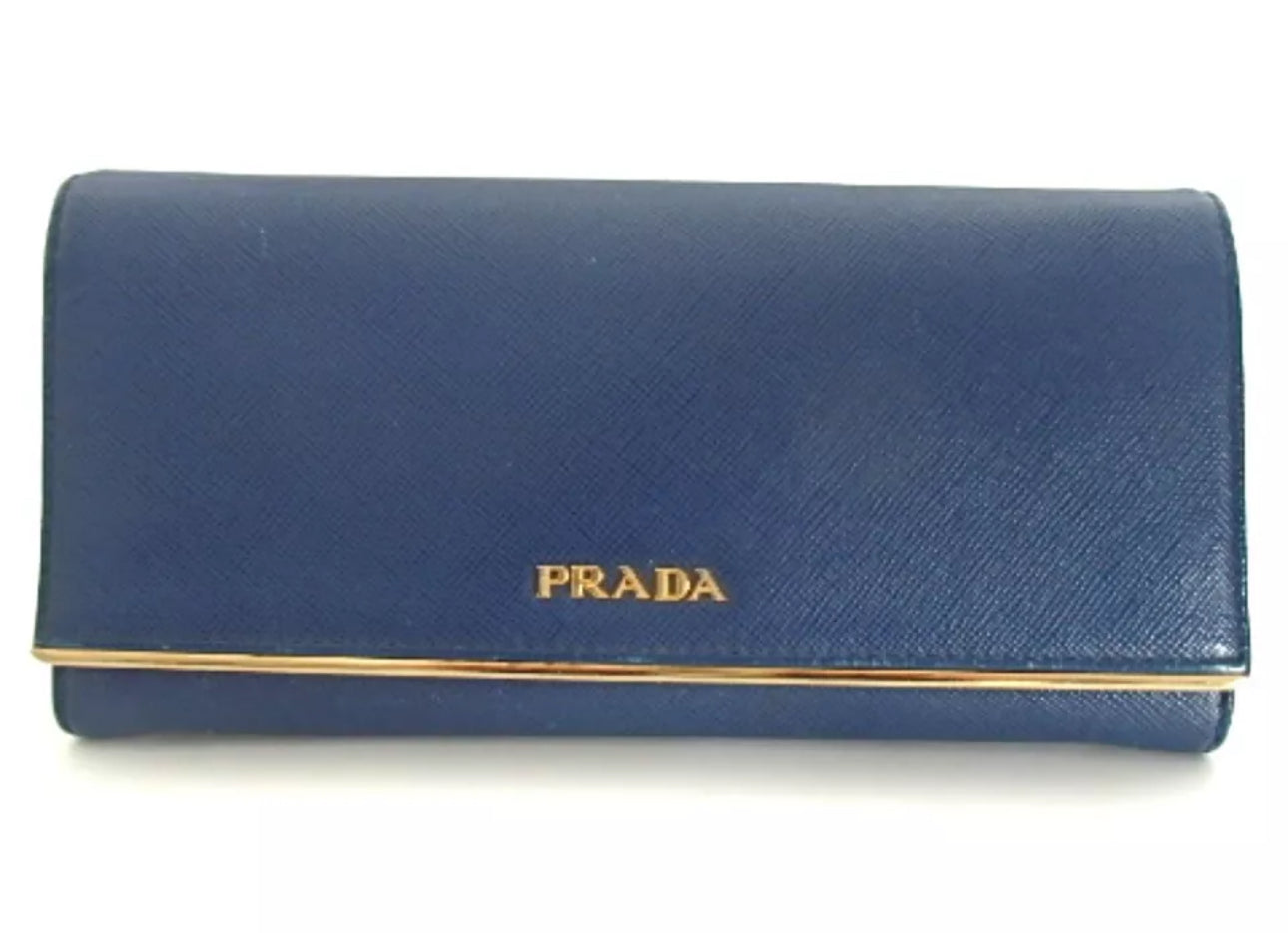 Prada SAFIANO Leather in Blue Color In MINT condition