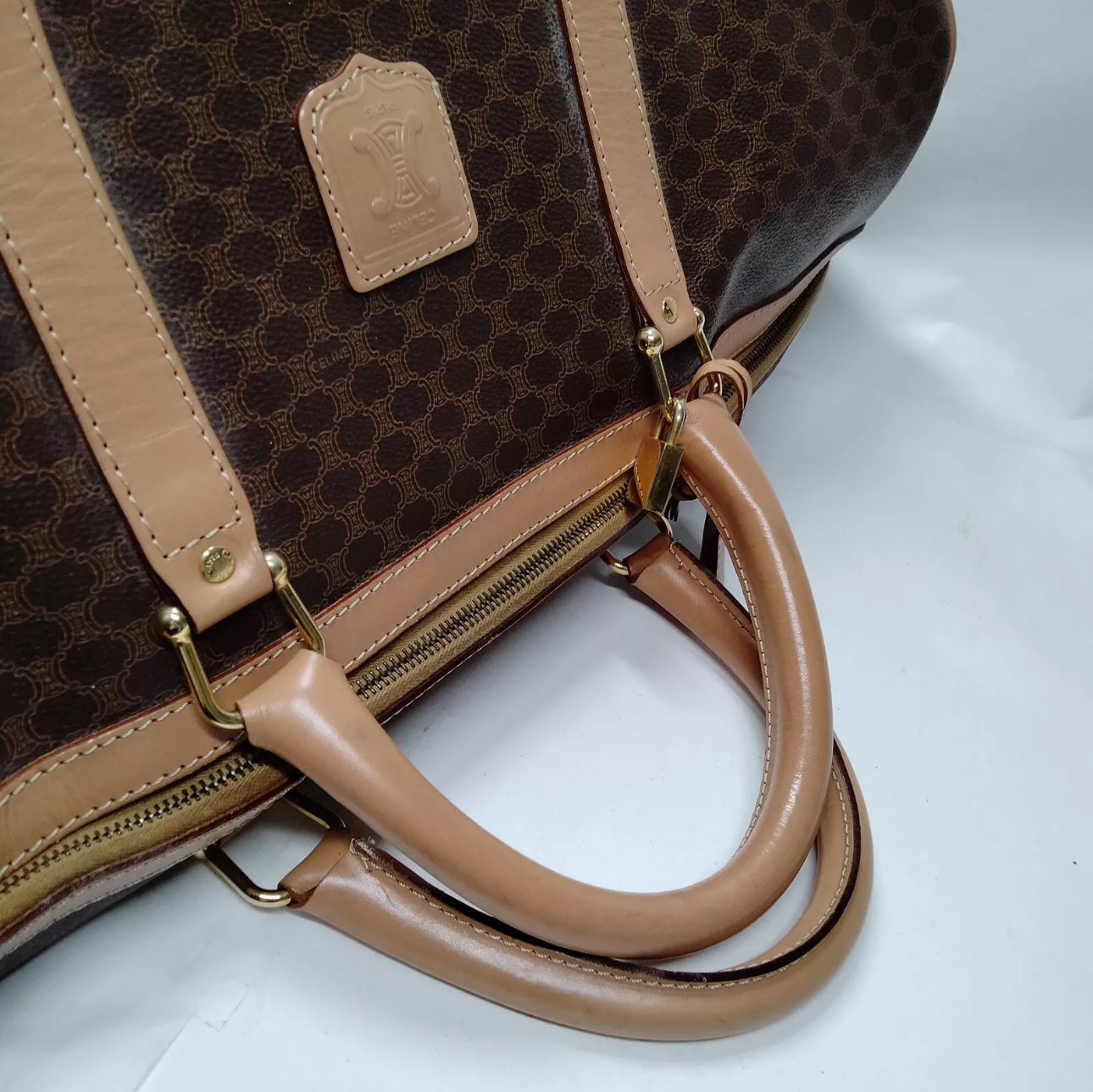 CELINE Boston Bag  Brown PVC 4705215