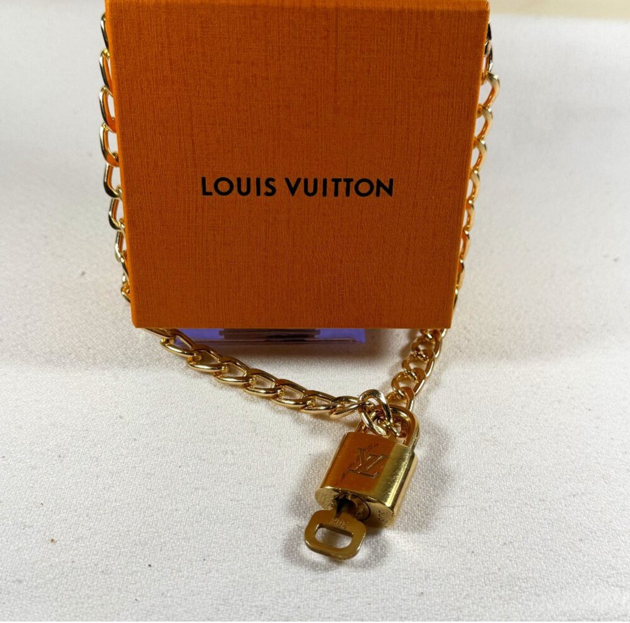 Louis Vuitton Lock and Key with Chain ready to wear in Louis Vuitton Box