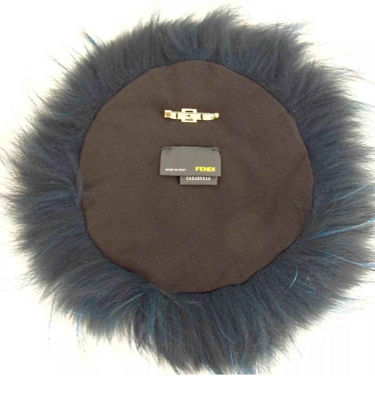 Fendi Crosage Brooch in Blue Color Excellent Condition - Luxbrandz