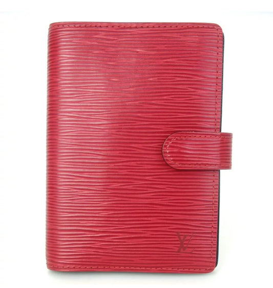 Louis Vuitton Red Black EPI Leather Agenda in mint new condition.