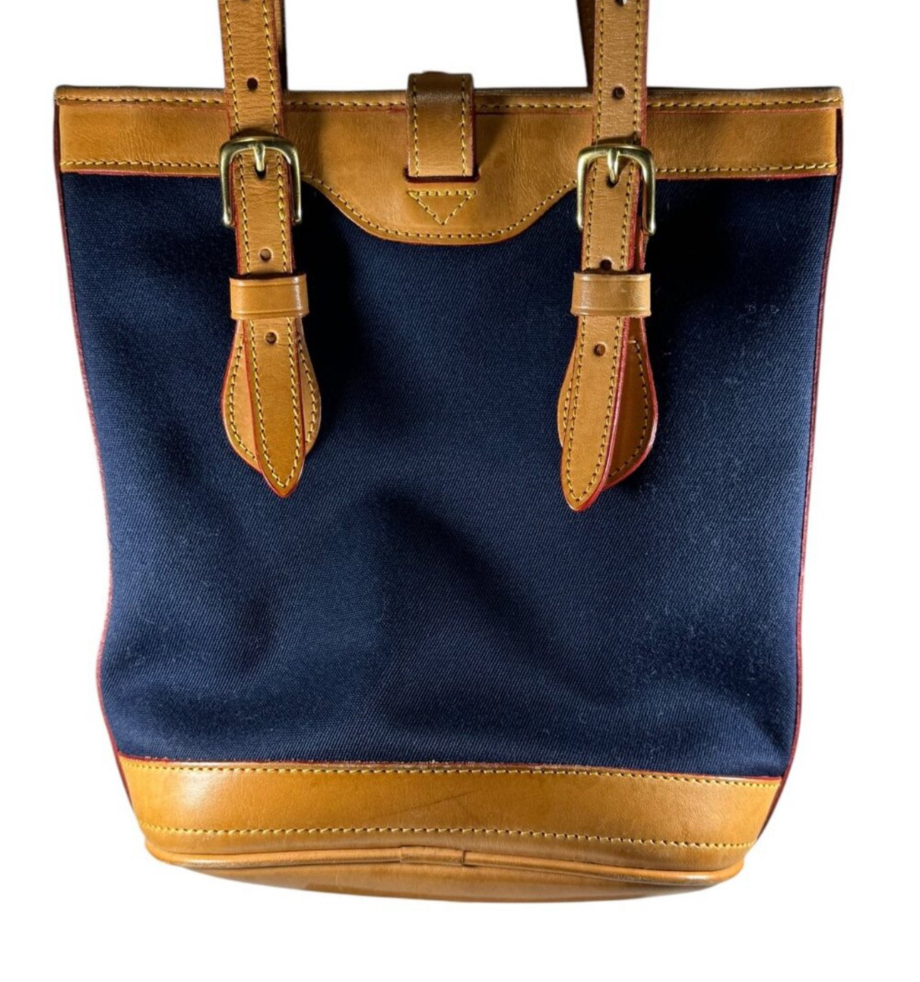 Vintage DOONEY & BOURKE navy canvas cabriolet leather tote bucket bag