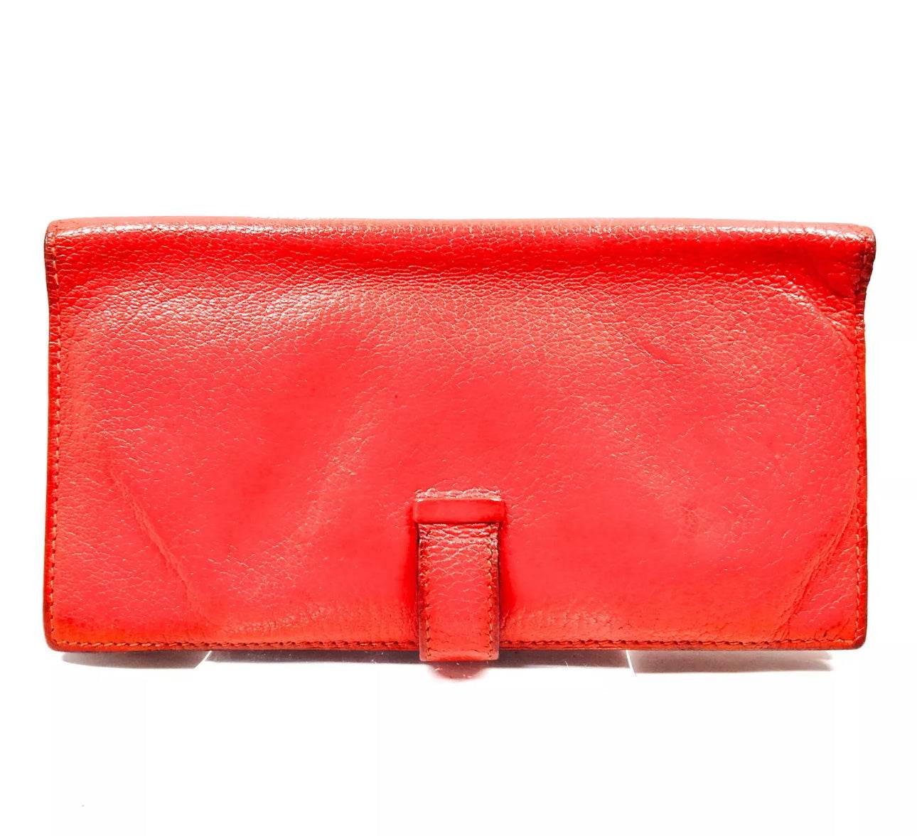 Hermes Long Wallet Red Leather in excellent condition. luxurious timeless design handmade - Luxbrandz