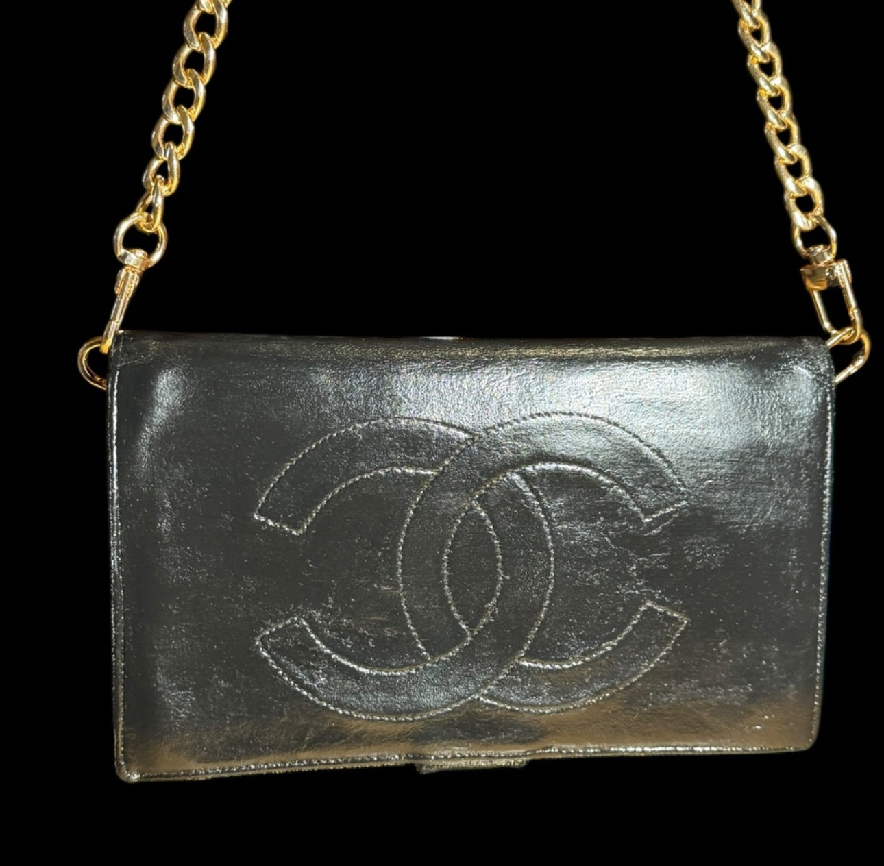 CHANEL CC Logo Leather Long Wallet