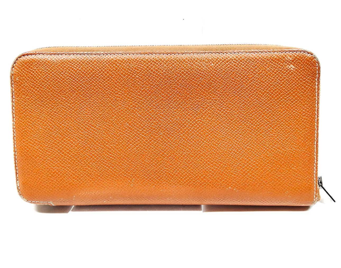 Hermes Long Wallet Lime Brown Leather in excellent condition. - Luxbrandz