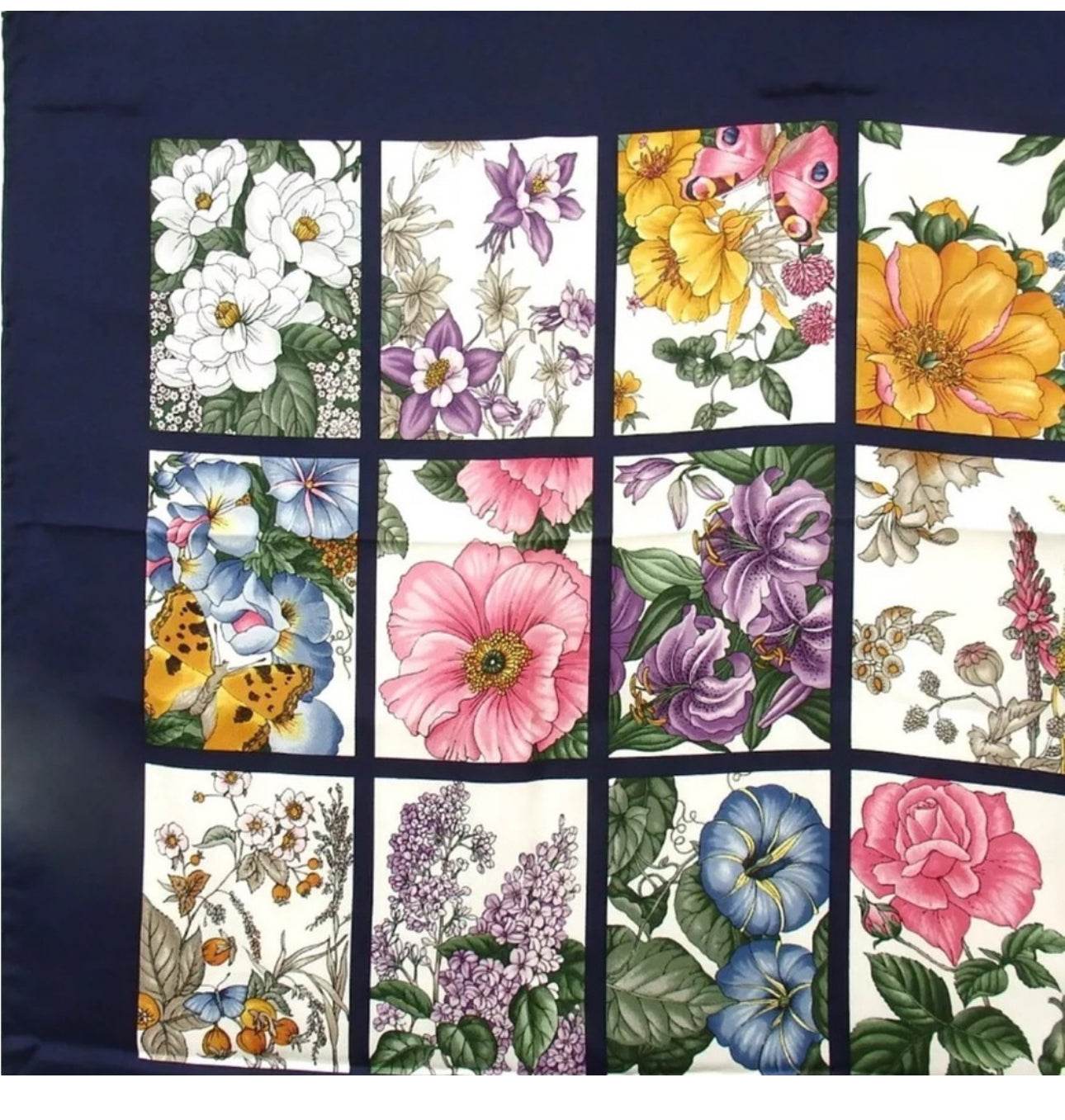 Gucci Silk Scarf for women Floral Design New Without Tags - Luxbrandz